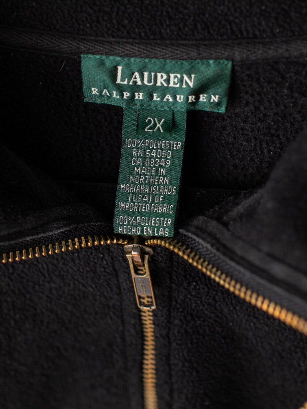 Lauren Ralph Lauren Men's 2X Black Fleece 1/4 Zip Pullover Sweater Crest Logo - Picture 3 of 7